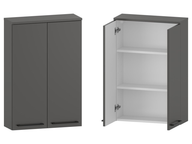 Szafka nad Pralkę RON 60 cm 2D90 - Titan Mat - Uchwyty Czarne Matowe Szafka nad Pralkę RON 60 cm 2D90 - Titan Mat - Uchwyty Czarne Matowe