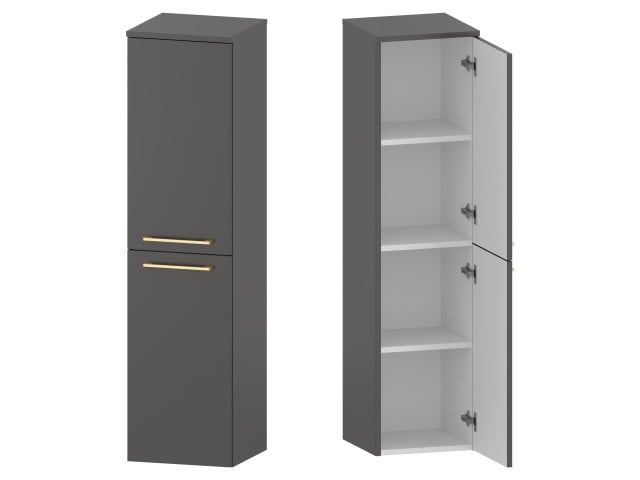Słupek Łazienkowy RON 35 cm 2D Prawy - Titan Mat - Uchwyty Złote Szczotkowane