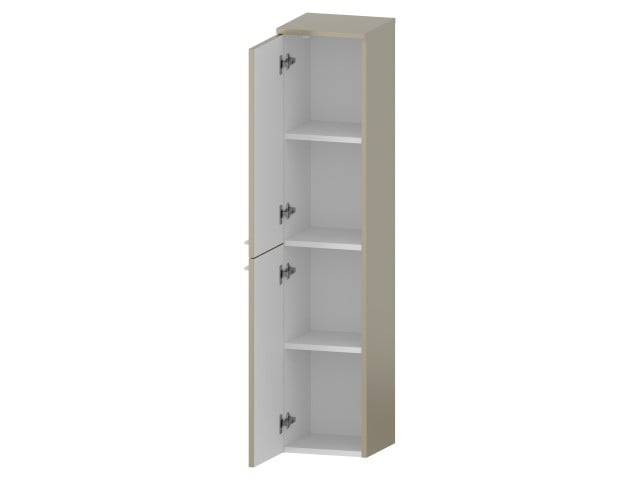Słupek Łazienkowy RON 30 cm 2D Lewy - Cappuccino Mat - Uchwyty Białe Matowe