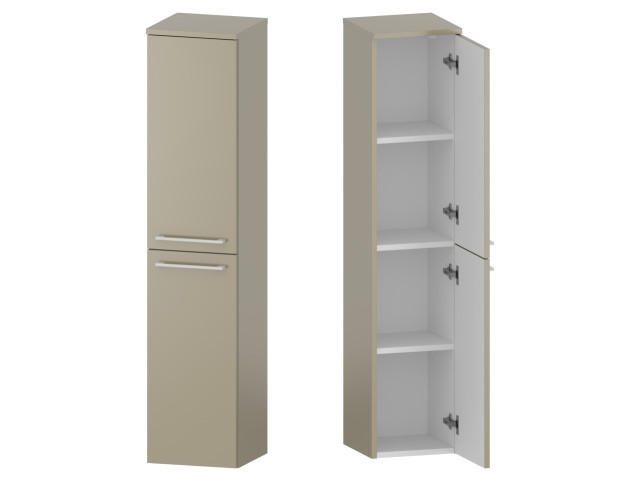 Słupek Łazienkowy RON 30 cm 2D Prawy - Cappuccino Mat - Uchwyty Białe Matowe