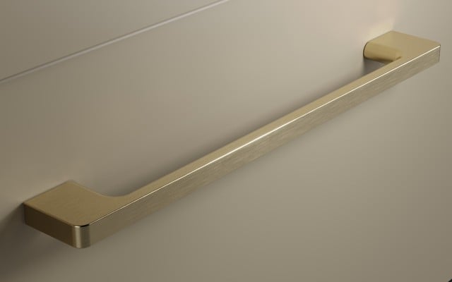 Słupek Łazienkowy RON 35 cm 2D Prawy - Cappuccino Mat - Uchwyty Złote Szczotkowane