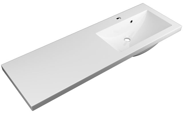 Szafka Wisząca Z Umywalką ATH 120 cm DS Prawa - Biały Mat - Uchwyty Chromowane