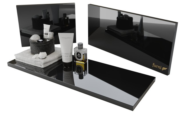 Szafka Stojąca Z Umywalką ATH 120 cm DUO - Czarny Wysoki Połysk - Uchwyty Czarne Matowe