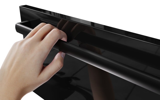 Szafka Stojąca Z Umywalką ATH 120 cm DUO - Czarny Wysoki Połysk - Uchwyty Czarne Matowe