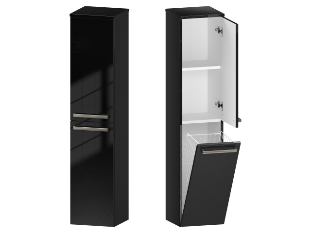 Słupek Łazienkowy ATH 30 cm DK Prawy - Czarny Wysoki Połysk - Uchwyty Stal Szczotkowana Słupek Łazienkowy ATH 30 cm DK Prawy - Czarny Wysoki Połysk - Uchwyty Stal Szczotkowana