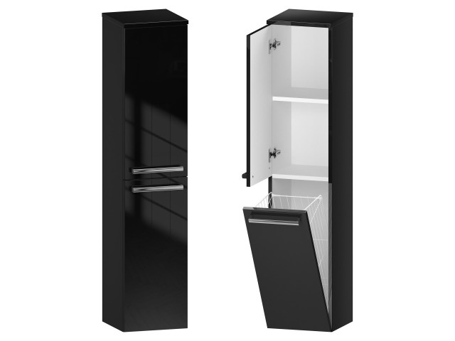 Słupek Łazienkowy ATH 30 cm DK Lewy - Czarny Wysoki Połysk - Uchwyty Chromowane Słupek Łazienkowy ATH 30 cm DK Lewy - Czarny Wysoki Połysk - Uchwyty Chromowane