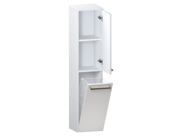 Słupek Łazienkowy ATH 30 cm DK Prawy - Biały Mat - Uchwyty Stal Szczotkowana