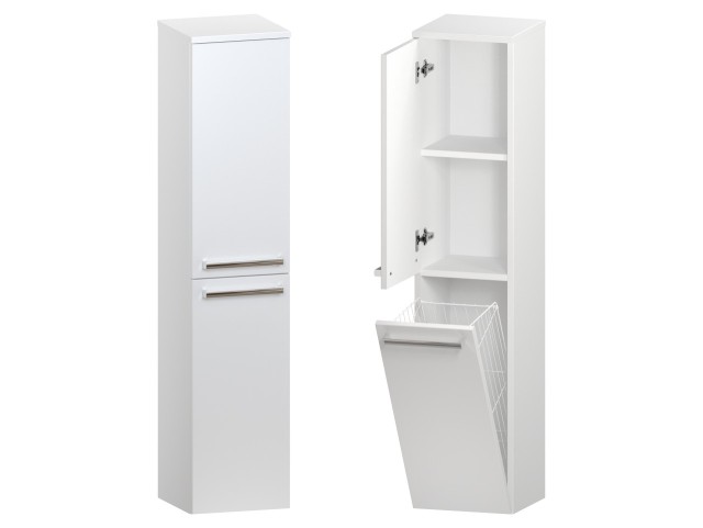 Słupek Łazienkowy ATH 30 cm DK Lewy - Biały Mat - Uchwyty Chromowane