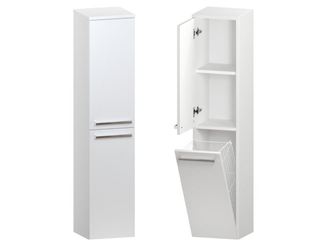 Słupek Łazienkowy ATH 30 cm DK Lewy - Biały Mat - Uchwyty Chromowane Słupek Łazienkowy ATH 30 cm DK Lewy - Biały Mat - Uchwyty Chromowane