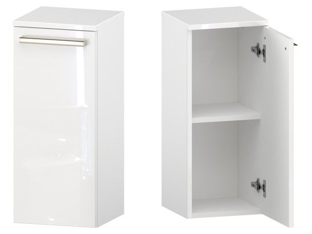 Słupek Łazienkowy ATH 30 cm DD Prawy - Biały Wysoki Połysk - Uchwyty Stal Szczotkowana Słupek Łazienkowy ATH 30 cm DD Prawy - Biały Wysoki Połysk - Uchwyty Stal Szczotkowana