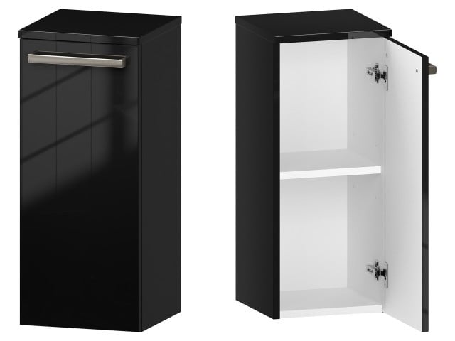 Słupek Łazienkowy ATH 30 cm DD Prawy - Czarny Wysoki Połysk - Uchwyty Stal Szczotkowana Słupek Łazienkowy ATH 30 cm DD Prawy - Czarny Wysoki Połysk - Uchwyty Stal Szczotkowana