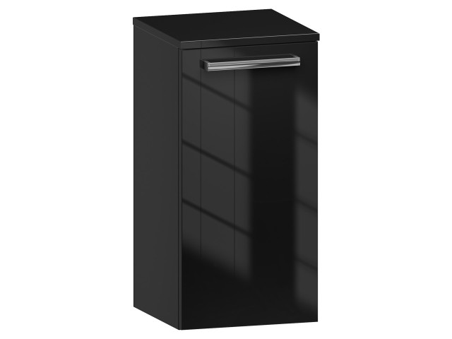 Słupek Łazienkowy ATH 35 cm DD Prawy - Czarny Wysoki Połysk - Uchwyty Chromowane