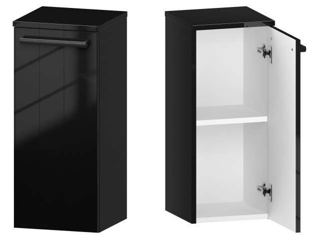 Słupek Łazienkowy ATH 30 cm DD Prawy - Czarny Wysoki Połysk - Uchwyty Czarne Matowe Słupek Łazienkowy ATH 30 cm DD Prawy - Czarny Wysoki Połysk - Uchwyty Czarne Matowe