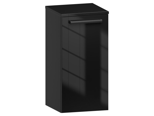 Słupek Łazienkowy ATH 35 cm DD Prawy - Czarny Wysoki Połysk - Uchwyty Czarne Matowe