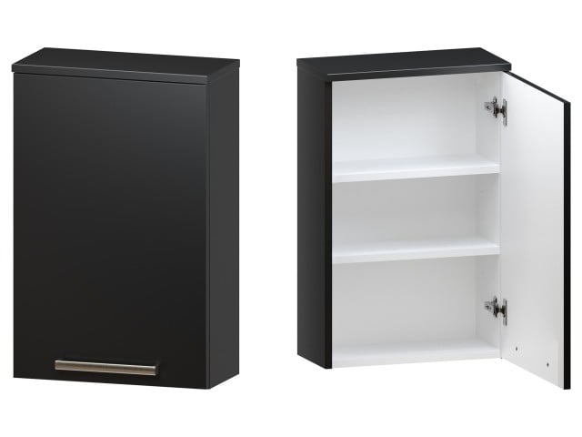 Szafka nad Pralkę ATH 45 cm D Prawa - Czarny Mat - Uchwyty Stal Szczotkowana Szafka nad Pralkę ATH 45 cm D Prawa - Czarny Mat - Uchwyty Stal Szczotkowana