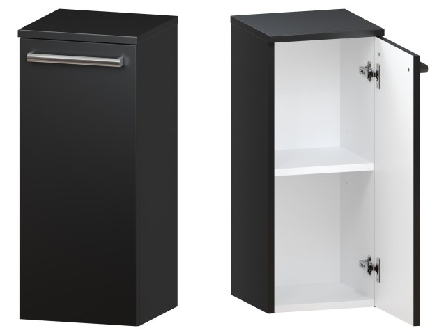 Słupek Łazienkowy ATH 30 cm DD Prawy - Czarny Mat - Uchwyty Chromowane