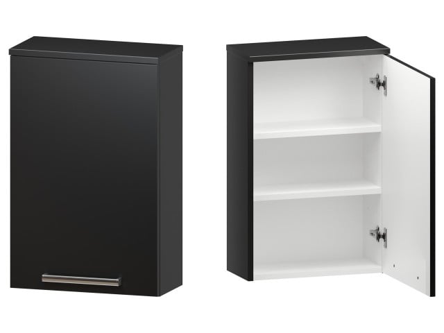 Szafka nad Pralkę ATH 45 cm D Prawa - Czarny Mat - Uchwyty Chromowane Szafka nad Pralkę ATH 45 cm D Prawa - Czarny Mat - Uchwyty Chromowane