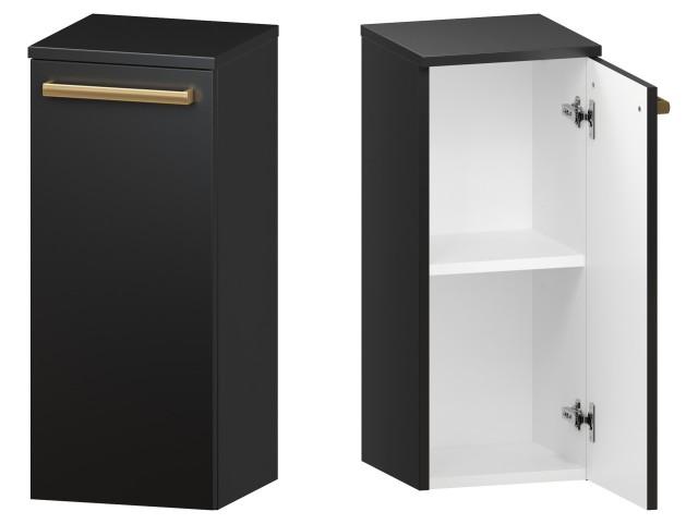 Słupek Łazienkowy ATH 30 cm DD Prawy - Czarny Mat - Uchwyty Złote Polerowane