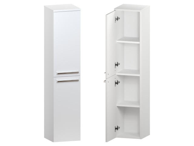 Słupek Łazienkowy ATH 30 cm 2D Lewy - Biały Mat - Uchwyty Chromowane Słupek Łazienkowy ATH 30 cm 2D Lewy - Biały Mat - Uchwyty Chromowane
