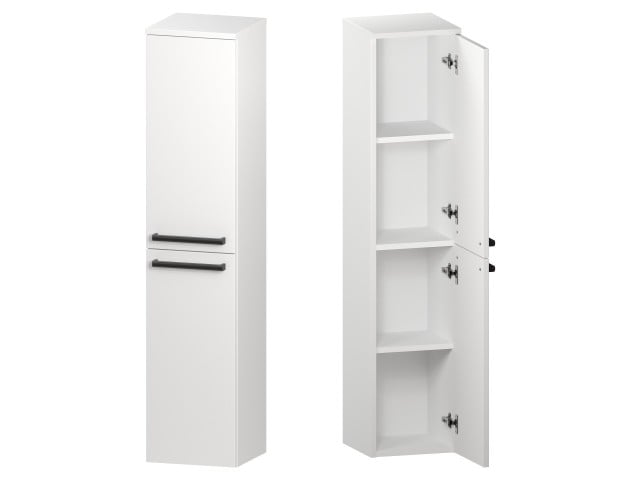 Słupek Łazienkowy ATH 30 cm 2D Prawy - Biały Mat - Uchwyty Czarne Matowe Słupek Łazienkowy ATH 30 cm 2D Prawy - Biały Mat - Uchwyty Czarne Matowe