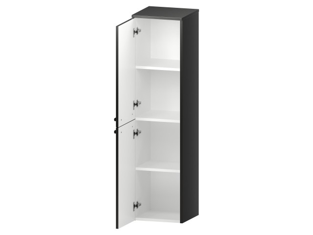 Słupek Łazienkowy ATH 35 cm 2D Lewy - Czarny Mat - Uchwyty Czarne Matowe