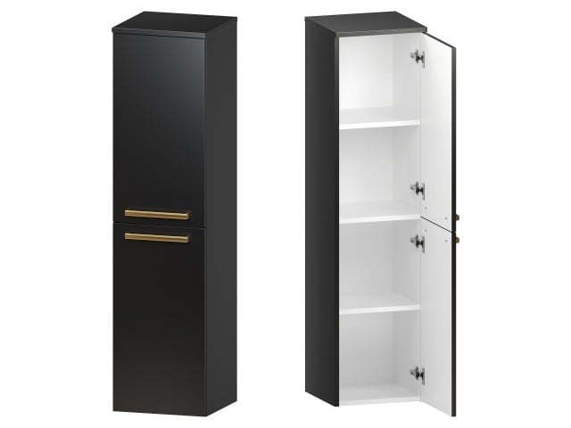 Słupek Łazienkowy ATH 35 cm 2D Prawy - Czarny Mat - Uchwyty Złote Polerowane