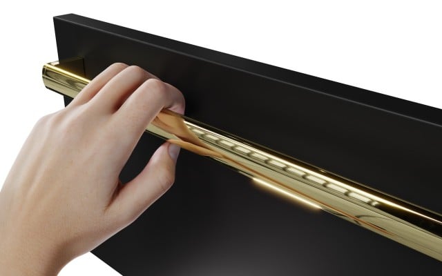 Słupek Łazienkowy ATH 35 cm 2D Prawy - Czarny Mat - Uchwyty Złote Polerowane