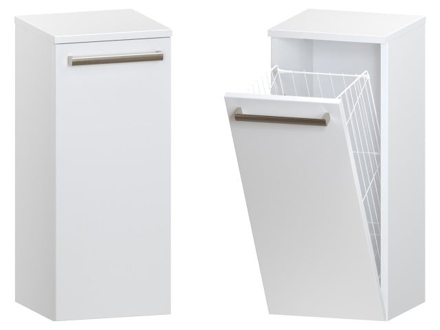 Słupek Łazienkowy ATH 30 cm K - Biały Mat - Uchwyty Stal Szczotkowana Słupek Łazienkowy ATH 30 cm K - Biały Mat - Uchwyty Stal Szczotkowana