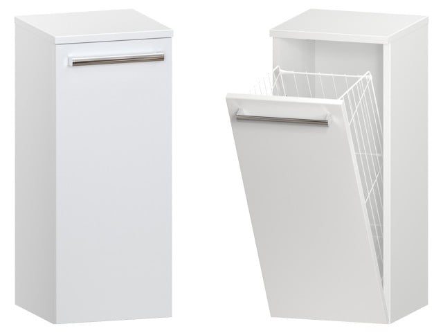 Słupek Łazienkowy ATH 30 cm K - Biały Mat - Uchwyty Chromowane