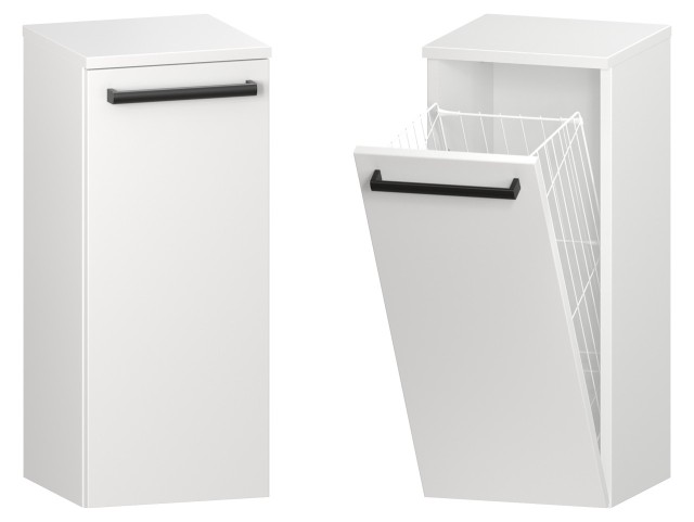 Słupek Łazienkowy ATH 30 cm K - Biały Mat - Uchwyty Czarne Matowe