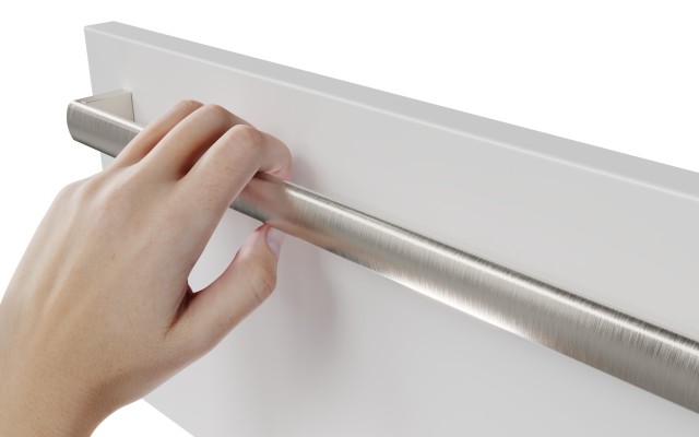 Szafka Wisząca Z Blatem ATH 120 cm D - Biały Mat - Uchwyty Stal Szczotkowana