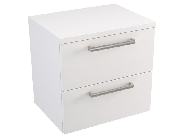 Szafka Wisząca Z Blatem ATH 50 cm - Biały Mat - Uchwyty Stal Szczotkowana Szafka Wisząca Z Blatem ATH 50 cm - Biały Mat - Uchwyty Stal Szczotkowana