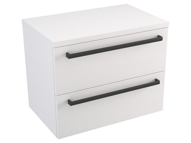 Szafka Wisząca Z Blatem ATH 60 cm - Biały Mat - Uchwyty Czarne Matowe Szafka Wisząca Z Blatem ATH 60 cm - Biały Mat - Uchwyty Czarne Matowe