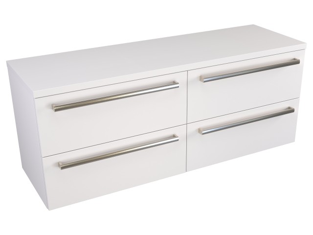 Szafka Wisząca Z Blatem ATH 120 cm DUO - Biały Mat - Uchwyty Stal Szczotkowana Szafka Wisząca Z Blatem ATH 120 cm DUO - Biały Mat - Uchwyty Stal Szczotkowana