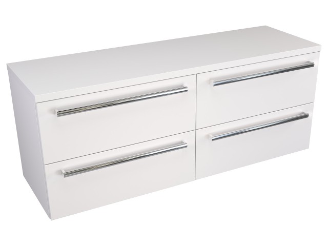 Szafka Wisząca Z Blatem ATH 120 cm S Lewa - Biały Mat - Uchwyty Chromowane