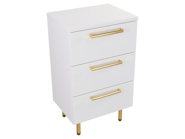 Szafka Stojąca Z Blatem ATH 50 cm - Biały Mat - Uchwyty Złote Polerowane Szafka Stojąca Z Blatem ATH 50 cm - Biały Mat - Uchwyty Złote Polerowane
