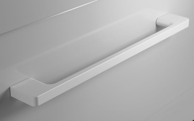 Szafka Wisząca Z Umywalką RON 60 cm - Szary Wysoki Połysk - Uchwyty Białe Matowe