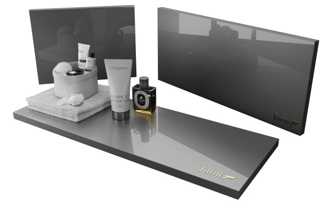 Szafka Wisząca Z Umywalką RON 80 cm - Szary Wysoki Połysk - Uchwyty Chromowane