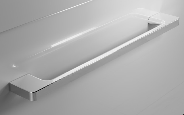 Szafka Wisząca Z Umywalką RON 80 cm - Szary Wysoki Połysk - Uchwyty Chromowane