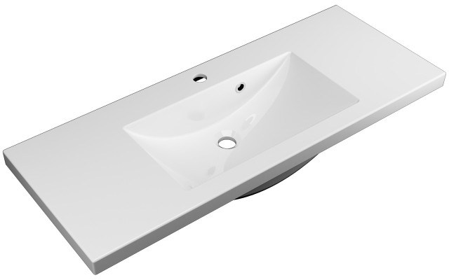 Szafka Wisząca Z Umywalką RON 100 cm - Szary Mat - Uchwyty Chromowane