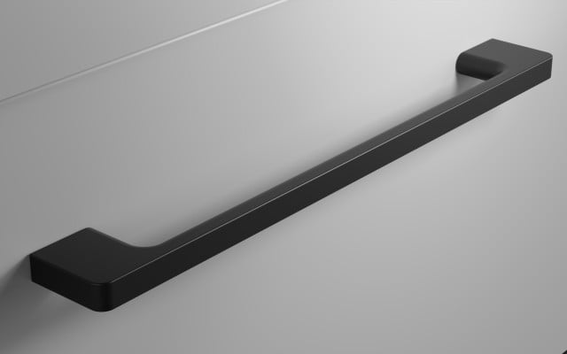 Szafka Wisząca Z Umywalką RON 60 cm - Szary Mat - Uchwyty Czarne Matowe