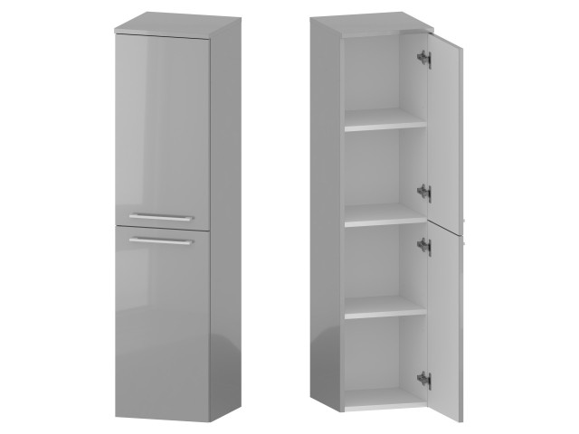 Słupek Łazienkowy RON 35 cm 2D Prawy - Szary Wysoki Połysk - Uchwyty Białe Matowe Słupek Łazienkowy RON 35 cm 2D Prawy - Szary Wysoki Połysk - Uchwyty Białe Matowe