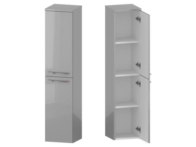 Słupek Łazienkowy RON 30 cm 2D Prawy - Szary Wysoki Połysk - Uchwyty Chromowane Słupek Łazienkowy RON 30 cm 2D Prawy - Szary Wysoki Połysk - Uchwyty Chromowane