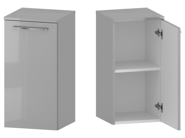 Słupek Łazienkowy RON 35 cm DD Prawy - Szary Wysoki Połysk - Uchwyty Chromowane Słupek Łazienkowy RON 35 cm DD Prawy - Szary Wysoki Połysk - Uchwyty Chromowane