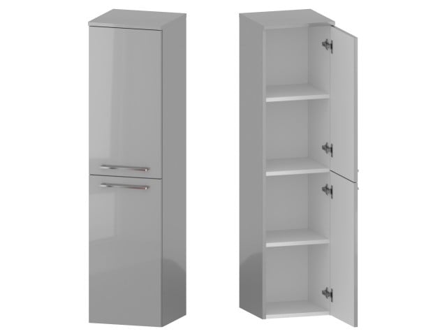 Słupek Łazienkowy RON 35 cm 2D Prawy - Szary Wysoki Połysk - Uchwyty Chromowane Słupek Łazienkowy RON 35 cm 2D Prawy - Szary Wysoki Połysk - Uchwyty Chromowane