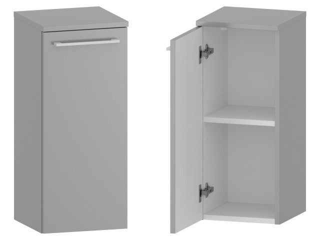 Słupek Łazienkowy RON 30 cm DD Lewy - Szary Mat - Uchwyty Białe Matowe