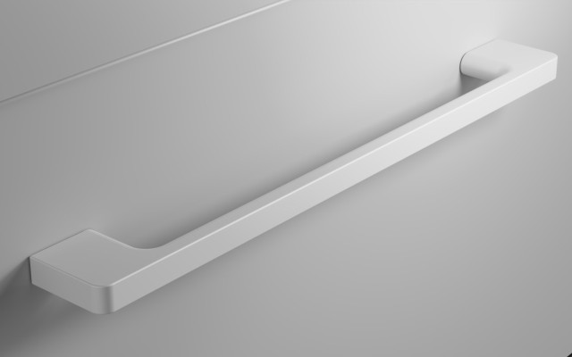 Słupek Łazienkowy RON 30 cm DD Lewy - Szary Mat - Uchwyty Białe Matowe