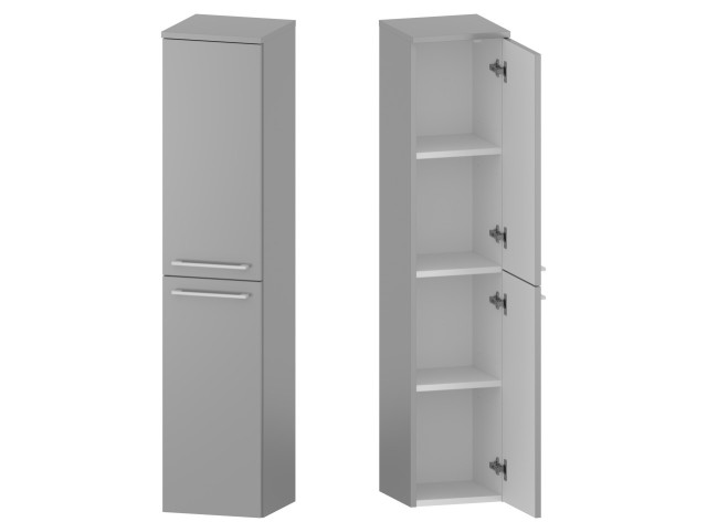 Słupek Łazienkowy RON 30 cm 2D Prawy - Szary Mat - Uchwyty Białe Matowe Słupek Łazienkowy RON 30 cm 2D Prawy - Szary Mat - Uchwyty Białe Matowe