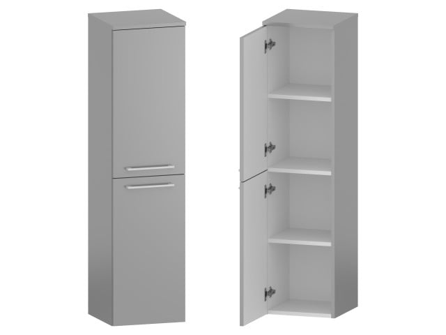 Słupek Łazienkowy RON 35 cm 2D Lewy - Szary Mat - Uchwyty Białe Matowe Słupek Łazienkowy RON 35 cm 2D Lewy - Szary Mat - Uchwyty Białe Matowe