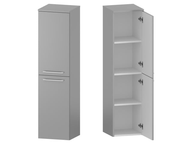 Słupek Łazienkowy RON 35 cm 2D Prawy - Szary Mat - Uchwyty Białe Matowe